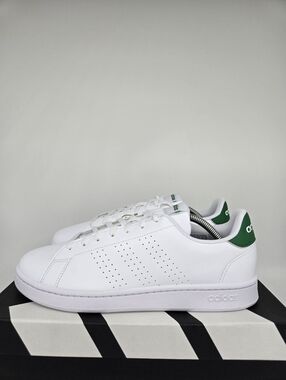 adidas Men's Advantage GZ5300 Cloud White Green Tennis Shoes Size 10 New